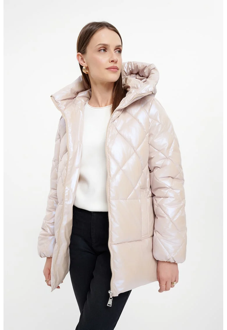 Geaca cu slituri laterale, Crem