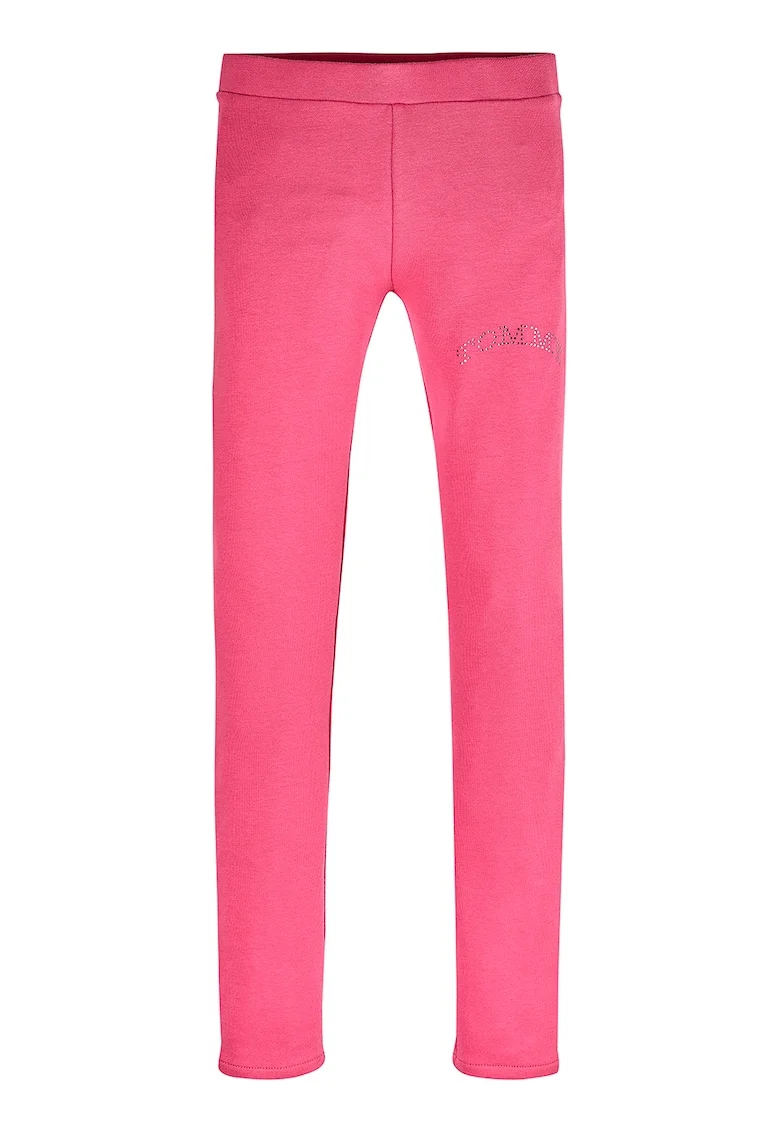 Pantaloni slim fit cu logo, Roz
