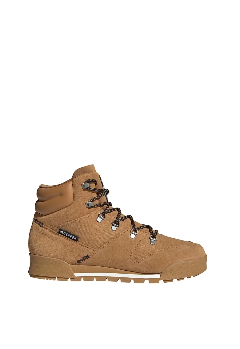 Ghete Terrex Snowpitch cu insertii din piele intoarsa pentru drumetii, Maro camel