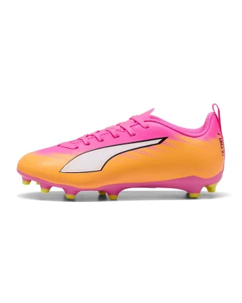 Pantofi sport ULTRA 6 PLAY FG/AG cu crampoane, pentgru fotbal, Portocaliu/Roz/Albastru