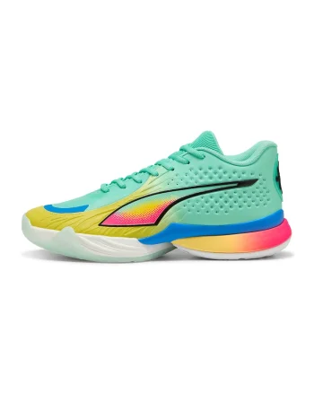 Pantofi unisex pentru baschet Stewie 5 Turbo, Galben/Albastru/Verde menta