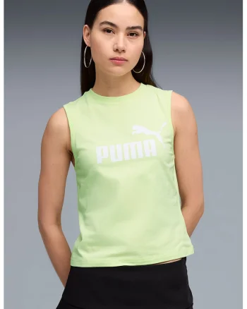 Top cu imprimeu logo Essentials, Alb/Verde fistic