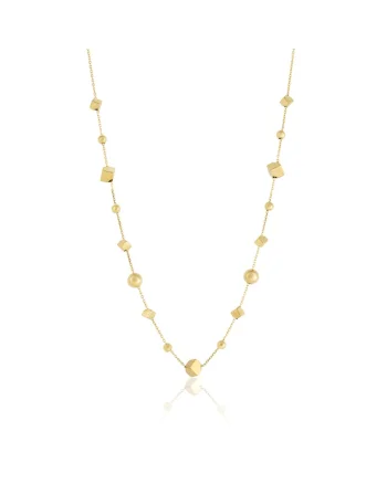 Colier din Aur Galben de 14 k cu Lant Diamantat, Bile si Cuburi,  2.27g