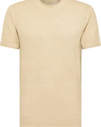 Tricou Barbati,  Style Austin, Regular Fit, Decolteu Rotund, Cu Logo, Design Clasic, Maneci Scurti, Bumbac, Bej, Bej