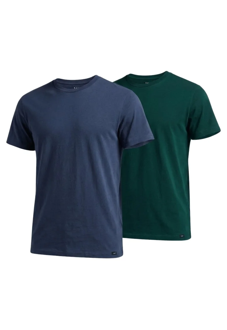 Set 2x Tricou Barbati,  Twin Pack, Regular Fit, Decolteu Rotund, Cu Logo, Design Clasic, Maneci Scurti, Bumbac, Multicolor, Multicolor