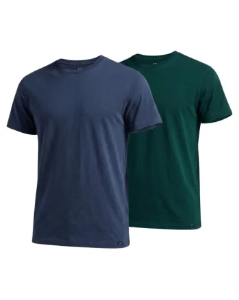 Set 2x Tricou Barbati,  Twin Pack, Regular Fit, Decolteu Rotund, Cu Logo, Design Clasic, Maneci Scurti, Bumbac, Multicolor, Multicolor