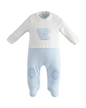 Salopeta lunga cu imprimeu pentru bebe baiat,  4.5172, Albastru ciel, Albastru ciel