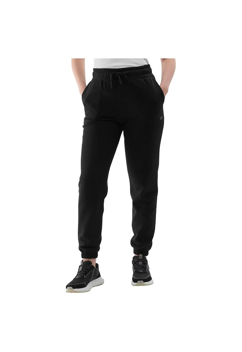 Pantaloni sport dama WMM00TTROF1137, 4F, Bumbac/Poliester, Negru,