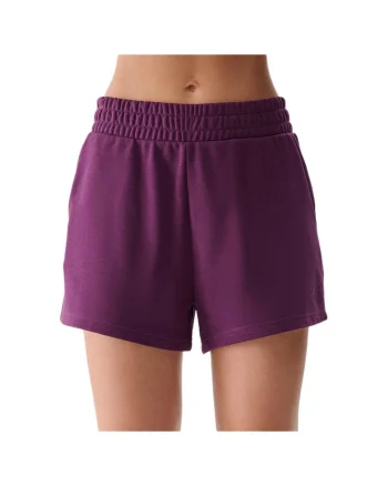 Pantaloni sport scurti dama WMM00TSHOF542, 4F, Bumbac/Poliester, Mov