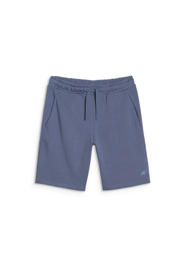 Pantaloni sport barbati,  scurti, bleumarin, bumbac si poliester, talie ajustabila
