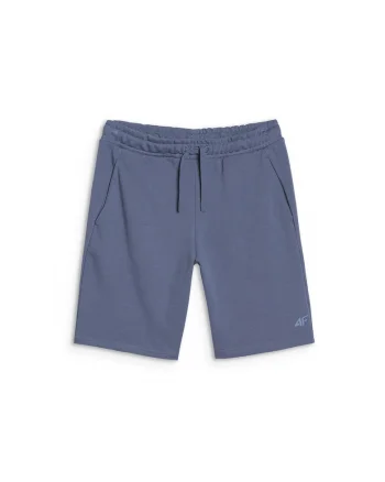 Pantaloni sport barbati,  scurti, bleumarin, bumbac si poliester, talie ajustabila