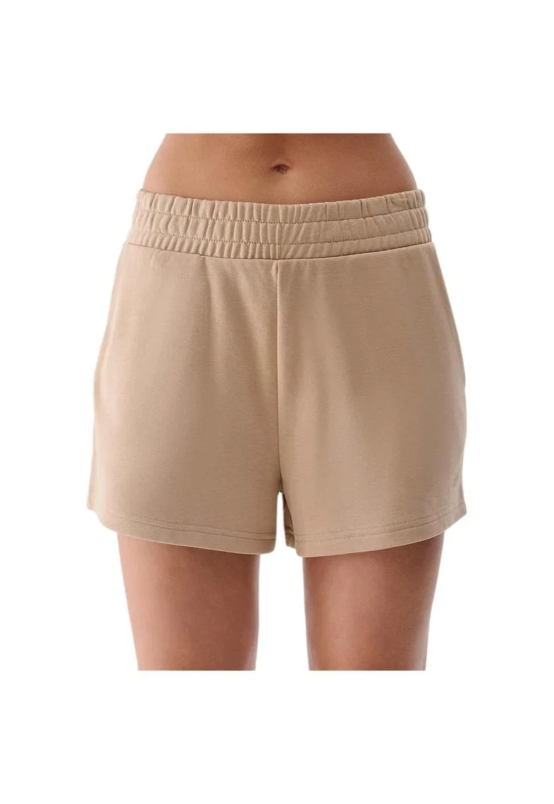 Pantaloni sport dama WMM00TSHOF542, 4F, Bumbac/Poliester, Bej