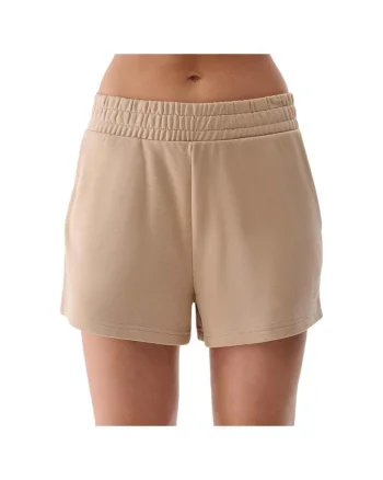Pantaloni sport dama WMM00TSHOF542, 4F, Bumbac/Poliester, Bej