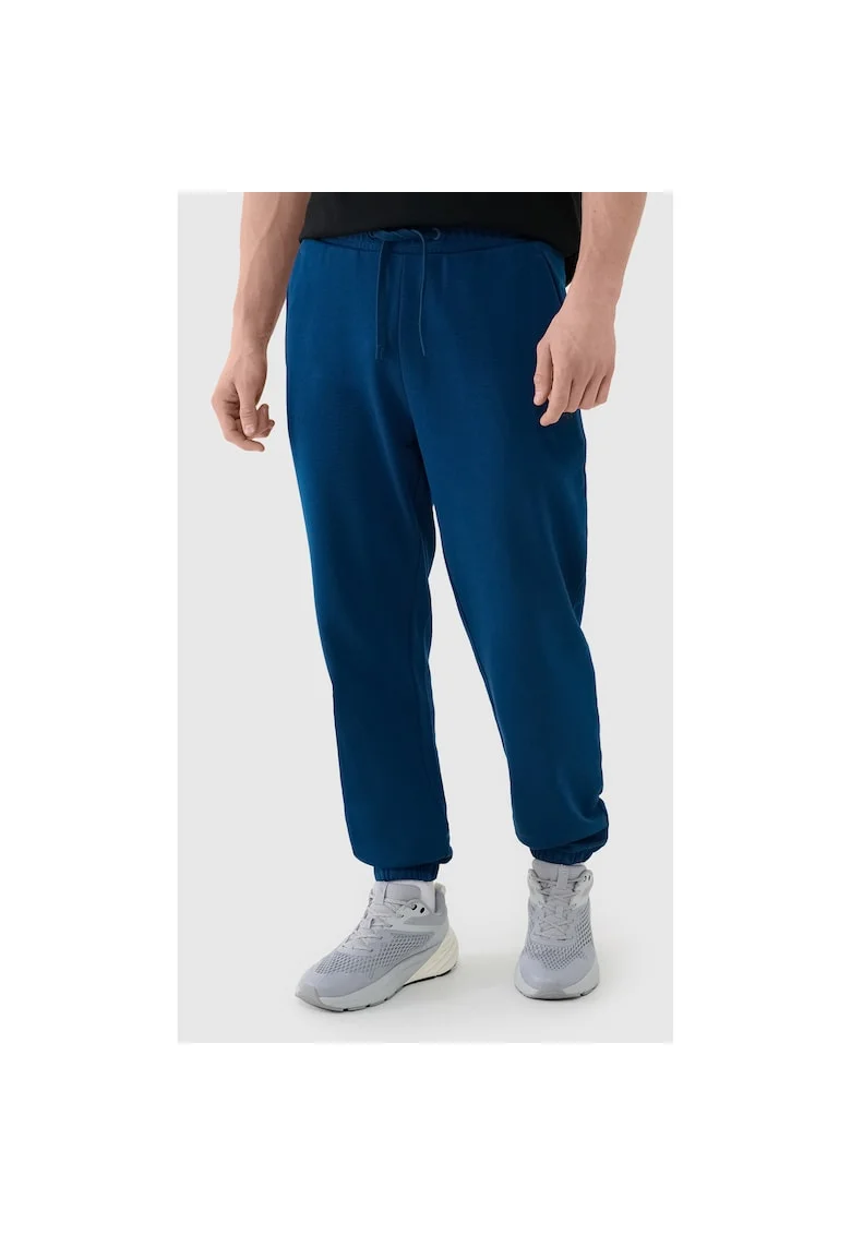 Pantaloni sport barbati,  albastru, bumbac si poliester, 2 buzunare laterale