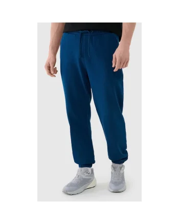 Pantaloni sport barbati,  albastru, bumbac si poliester, 2 buzunare laterale