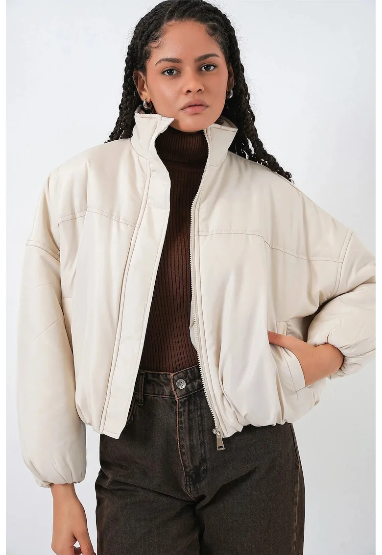 Geaca dama,  textil, ivoire