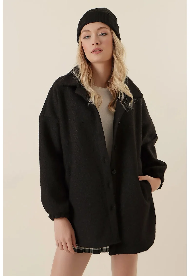 Jacheta dama  textil, Negru