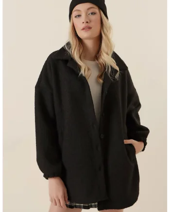 Jacheta dama  textil, Negru