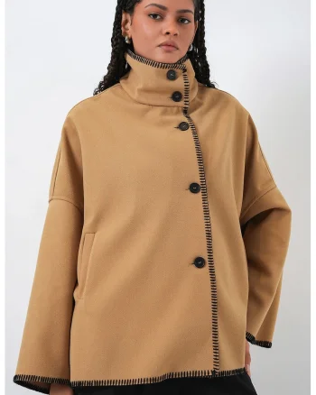 Jacheta dama,  galben chihlimbar, textil