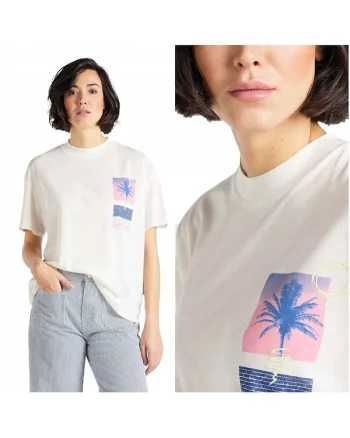 Tricou Dama,  Oversized Tee, Regular Fit, Maneci Scurti, Design Clasic, Cu Grafica, Bumbac, Marime S, Alb