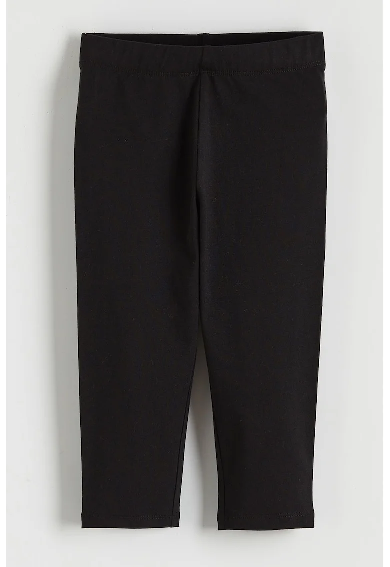 Colanti din amestec de bumbac cu model uni, Negru
