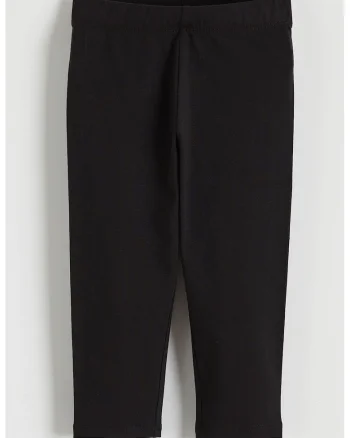 Colanti din amestec de bumbac cu model uni, Negru