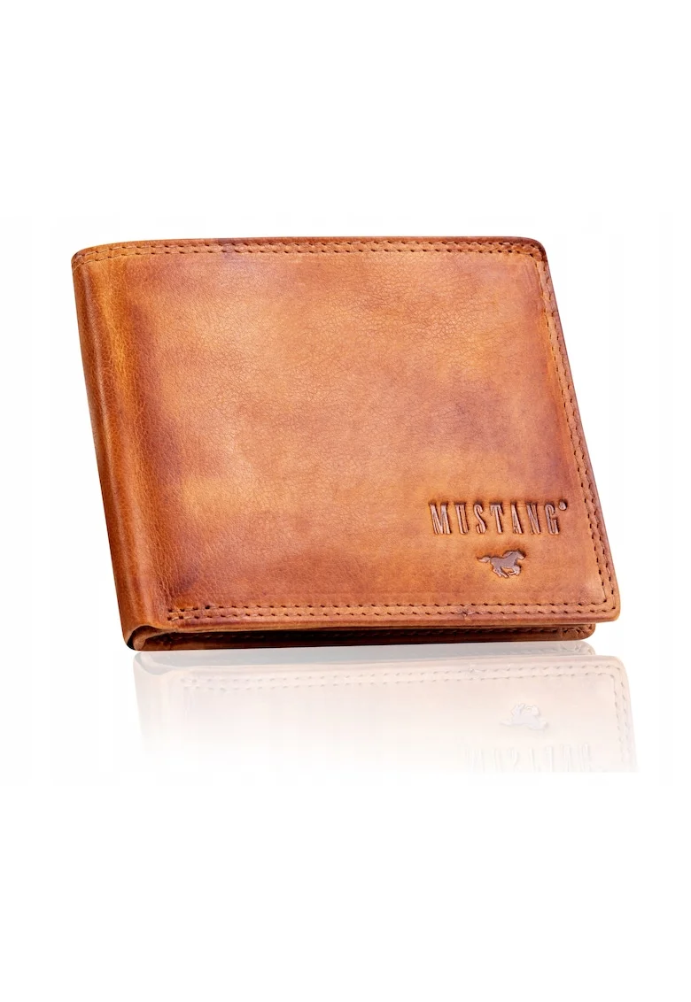 Portofel Barbati,  Denimo High Wallet, Piele Naturala, Maro, Dimensiune Universala