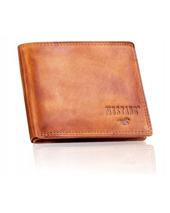 Portofel Barbati,  Denimo High Wallet, Piele Naturala, Maro, Dimensiune Universala
