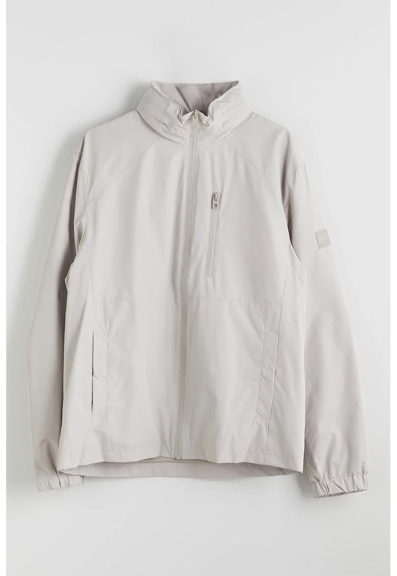 Jacheta cu gluga si maneci raglan, Gri deschis
