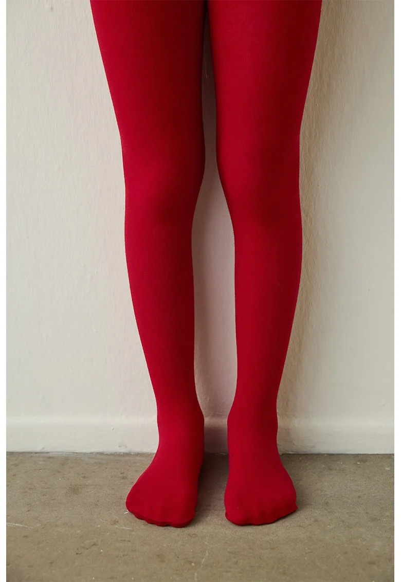 Dres tricotat cu talie elastica, Rosu