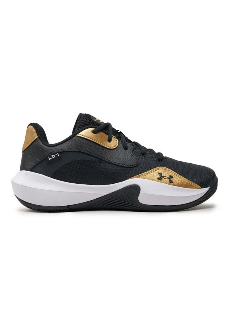 Pantofi baschet barbati,  01694, Piele naturala, Negru