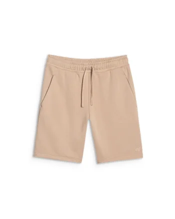 Pantaloni scurti barbati  bej, bumbac/poliester, croiala normala, fara captuseala
