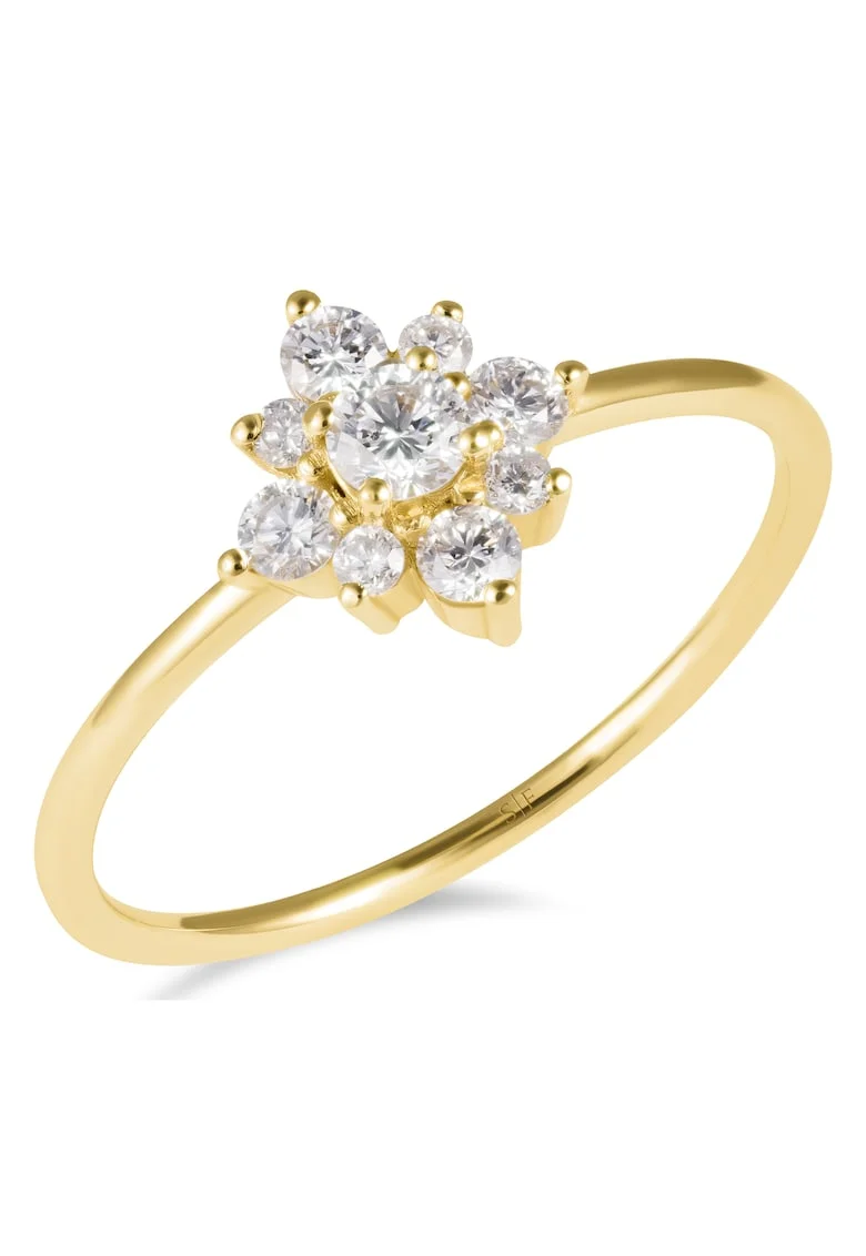 Inel Malaga Aur Galben,  14K, Diamante de 0.37 Carate