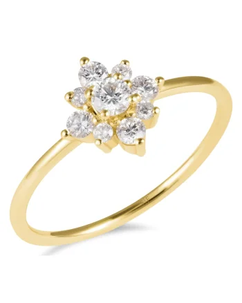 Inel Malaga Aur Galben,  14K, Diamante de 0.37 Carate