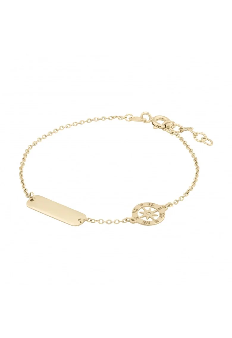 Bratara Pentru Copii cu Roza Vanturilor si Placuta din Aur 18 Kt,  1.51 g