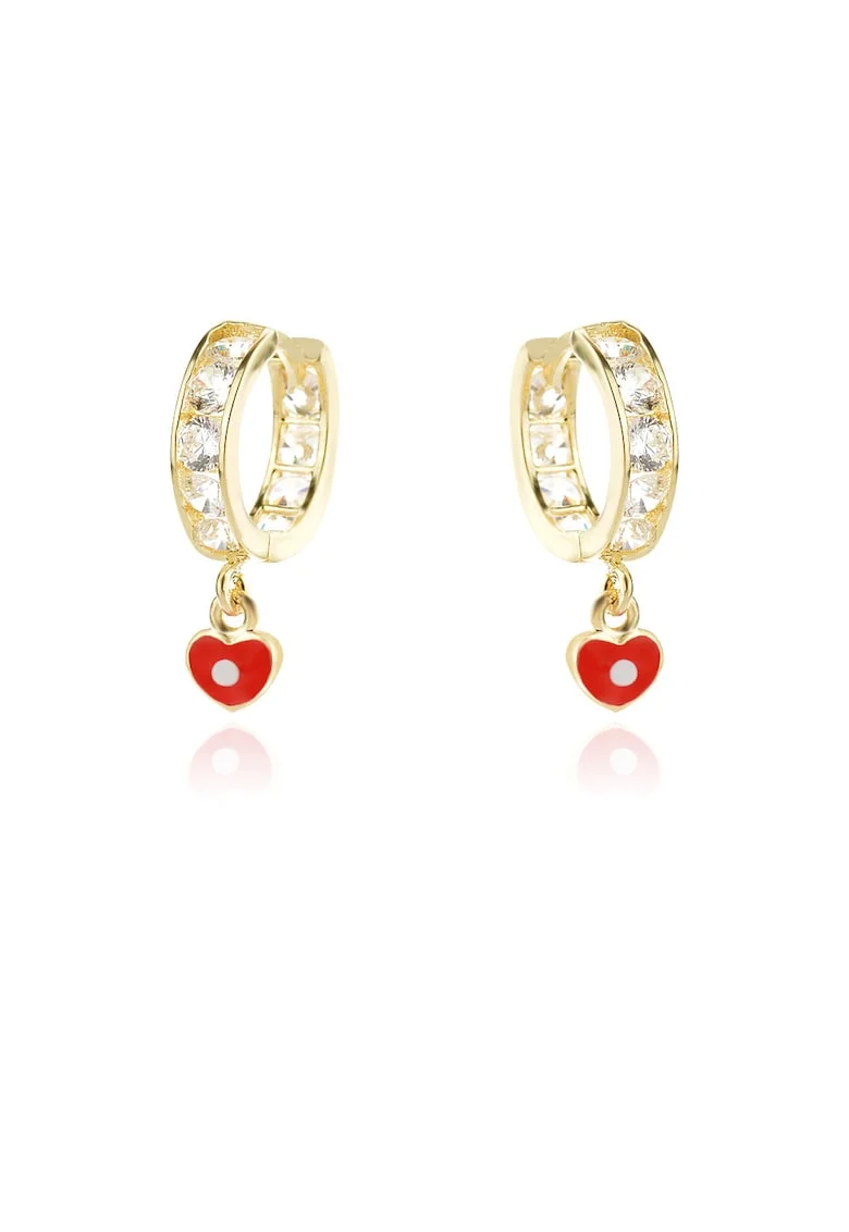 Cercei Copii Benjamine Aur Galben,  14K, Pietre Zirconia
