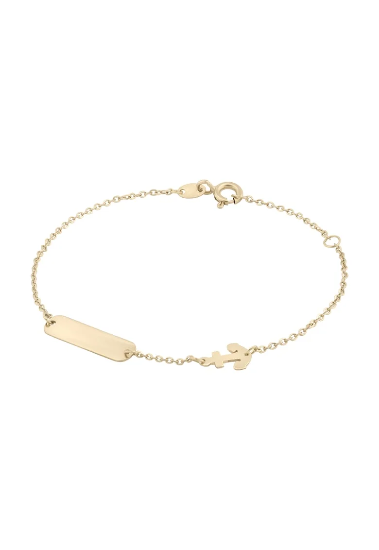 Bratara Pentru Copii cu Ancora si Placuta din Aur 18 Kt,  1.33 g