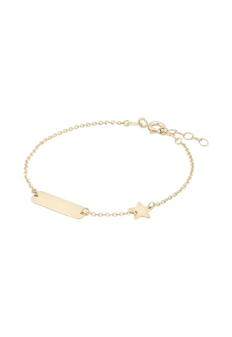 Bratara Pentru Copii cu Steluta si Placuta din Aur 18 Kt,  1.33 g