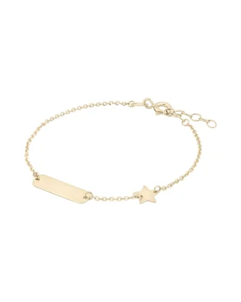 Bratara Pentru Copii cu Steluta si Placuta din Aur 18 Kt,  1.33 g