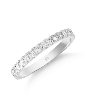 Inel Eternity Aur Alb, 18K, Diamante Naturale de 0.67 carate,