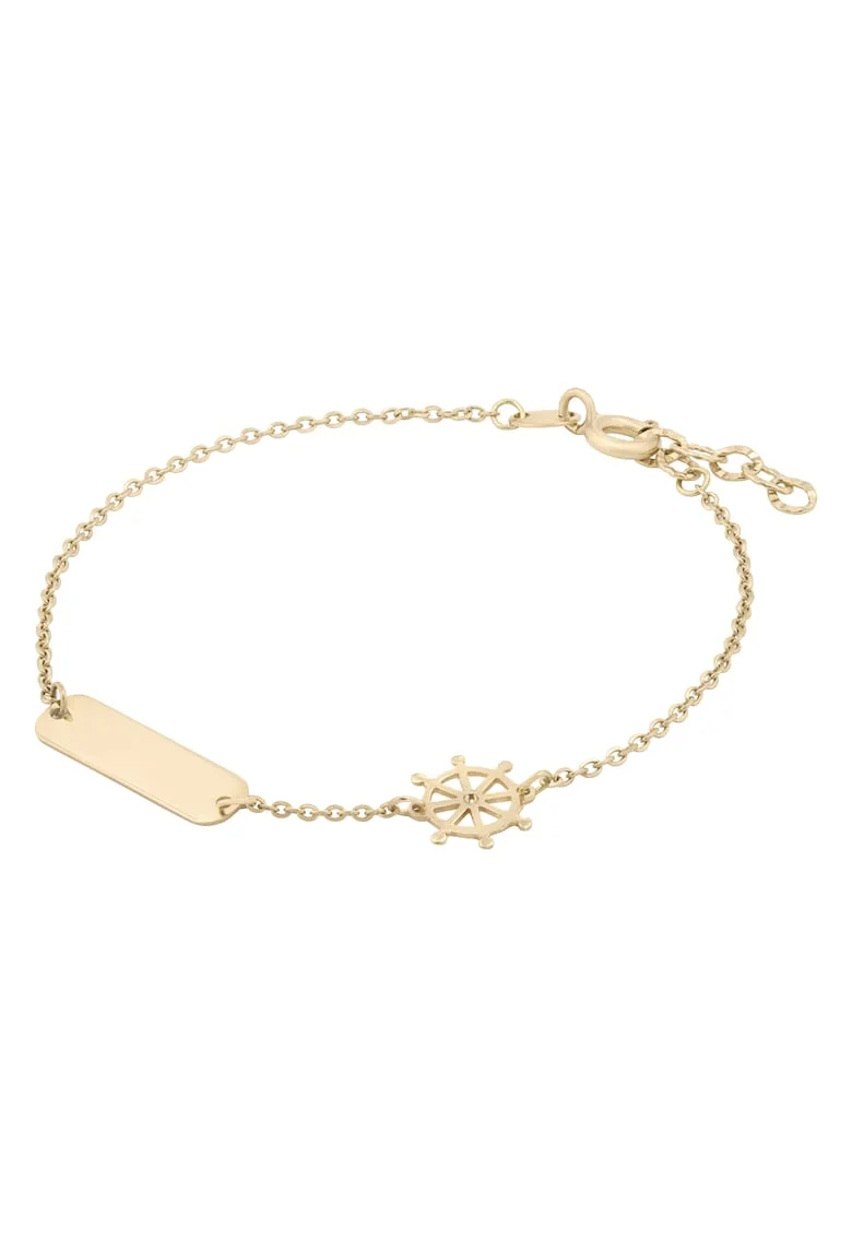 Bratara Pentru Copii Timona si Placuta din Aur 18 Kt,  1.45 g