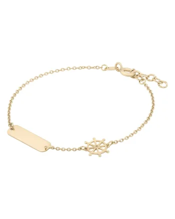 Bratara Pentru Copii Timona si Placuta din Aur 18 Kt,  1.45 g