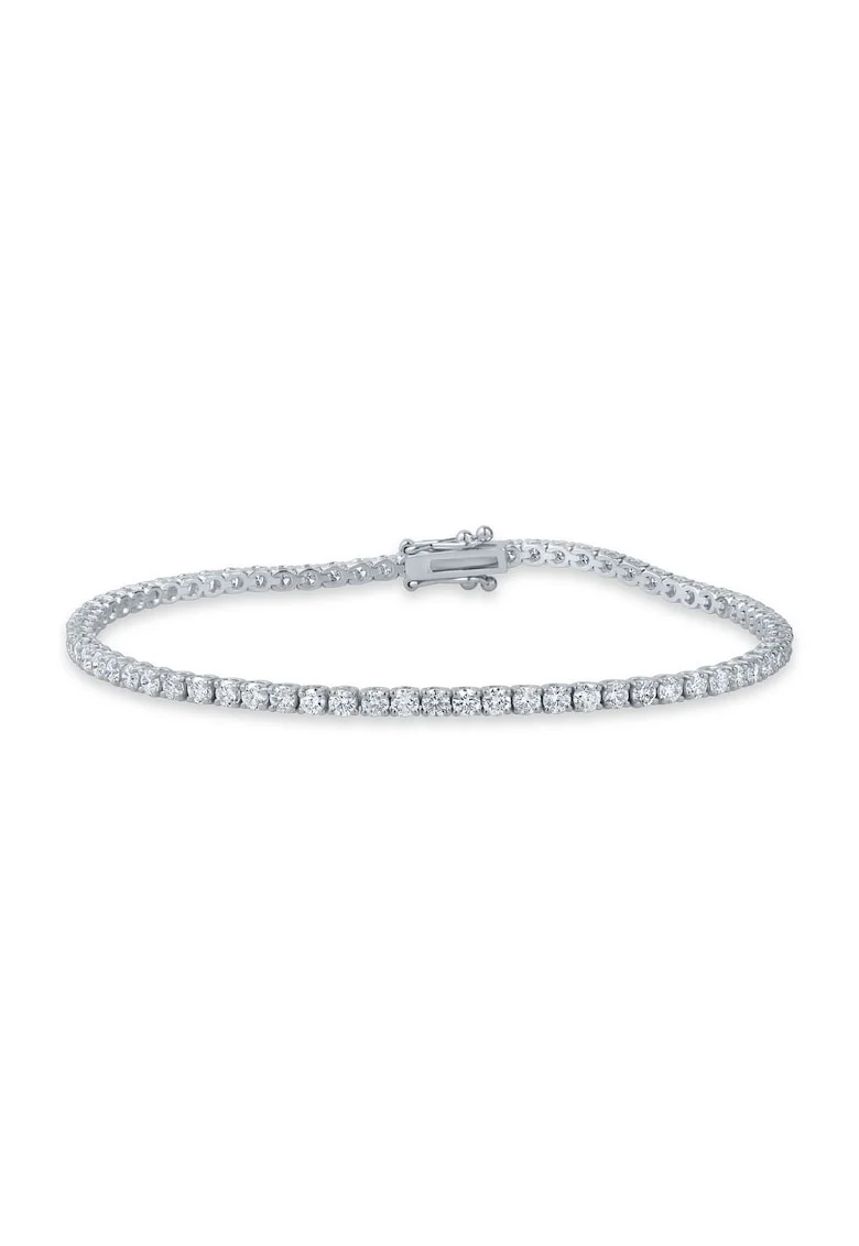 Bratara Tennis din Aur Alb de18K cu Diamante Naturale de 3.0 Carate