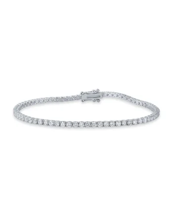 Bratara Tennis din Aur Alb de18K cu Diamante Naturale de 3.0 Carate