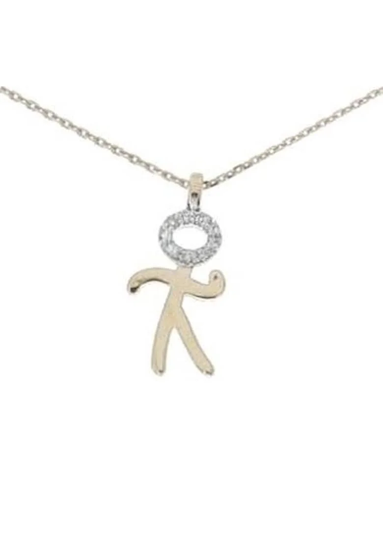 Colier Zurich Aur Roz,  18K, Diamante de 0.02 Carate