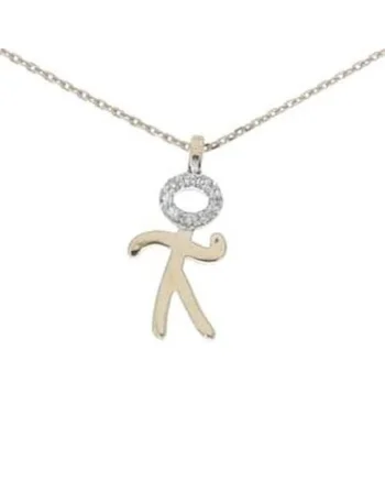 Colier Zurich Aur Roz,  18K, Diamante de 0.02 Carate