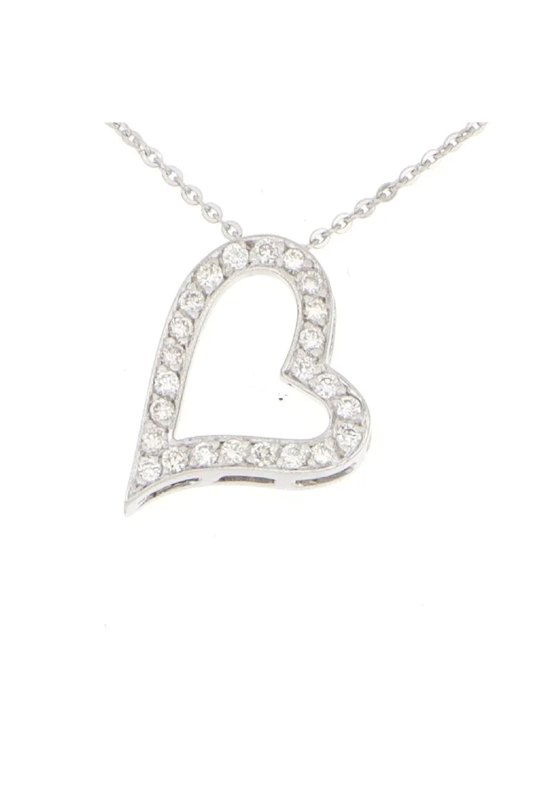 Colier din Aur Alb de 18K cu Diamante naturale de 0.14 Carate