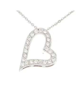 Colier din Aur Alb de 18K cu Diamante naturale de 0.14 Carate