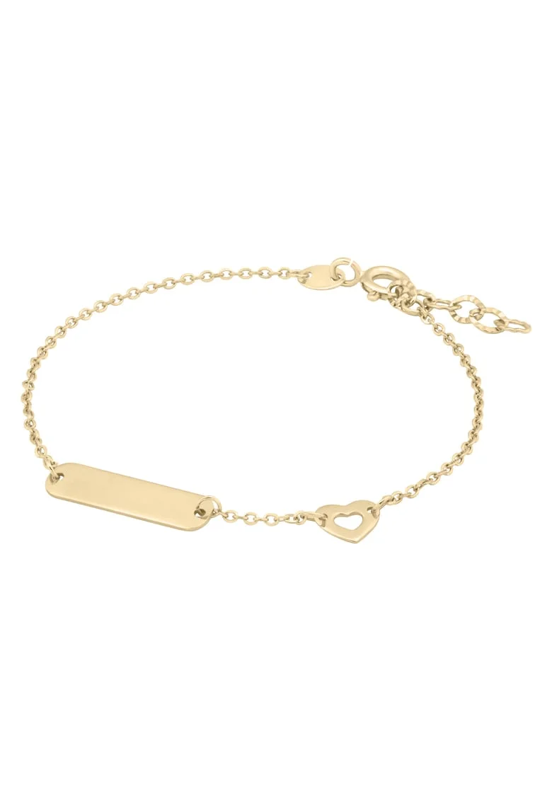 Bratara Pentru Copii cu Inimioara si Placuta din Aur 18 Kt,  1.35 g