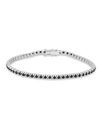 Bratara Tennis Aur Alb de 18K Diamante Naturale de Carate Sanddwqfra Ferretti, Negru
